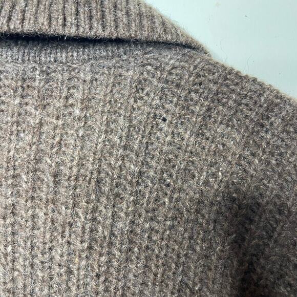 VNTG Inis Meain Chunky Thick Brown Zip Cardigan Irish Wool Sweater Men Sz 40 M - Picture 8 of 11